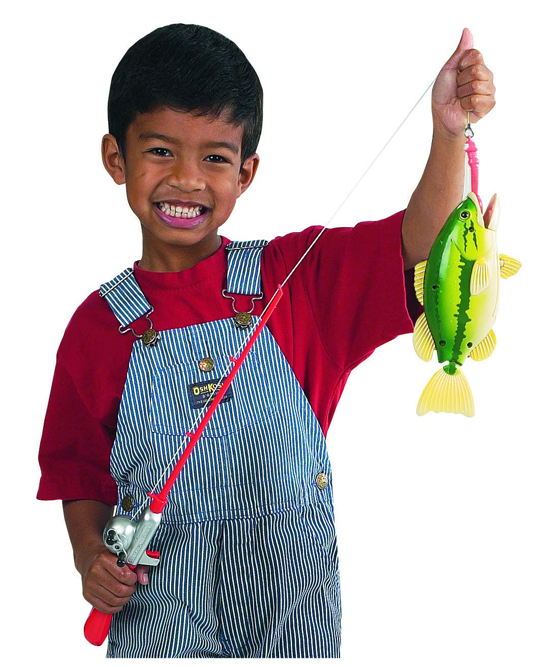 Small World Toys Kids Fishing Game, Catch of The Day Bass Magnetic Fishing Toy for Kids Ages 3+, Includes Toddler Fishing Pole and 1 Fish, Water Fish Toys for Kids, Bath Toy Pools & Tubs