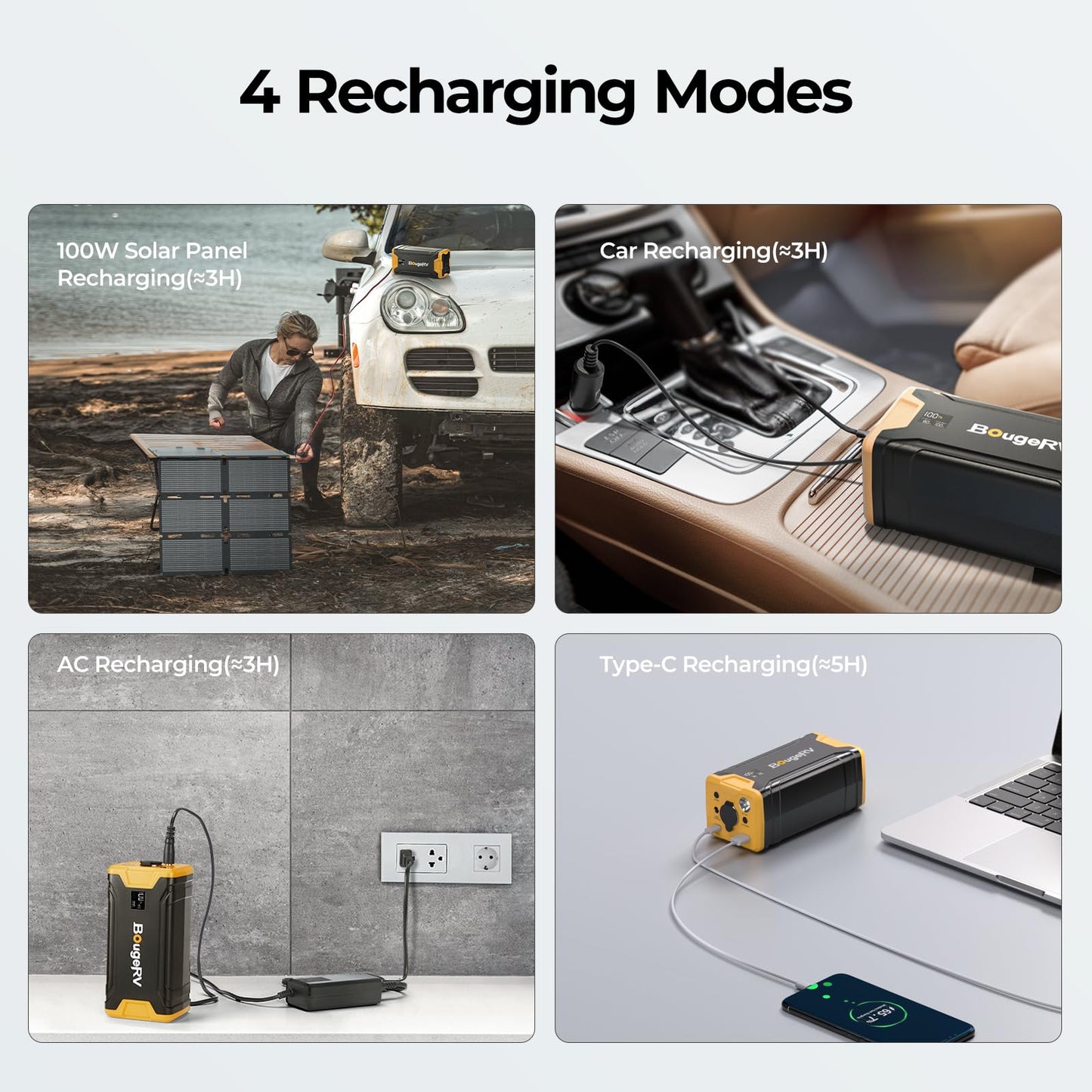 BougeRV Bundle-2 Items: 277Wh Portable Power Station and 50W Solar Panel