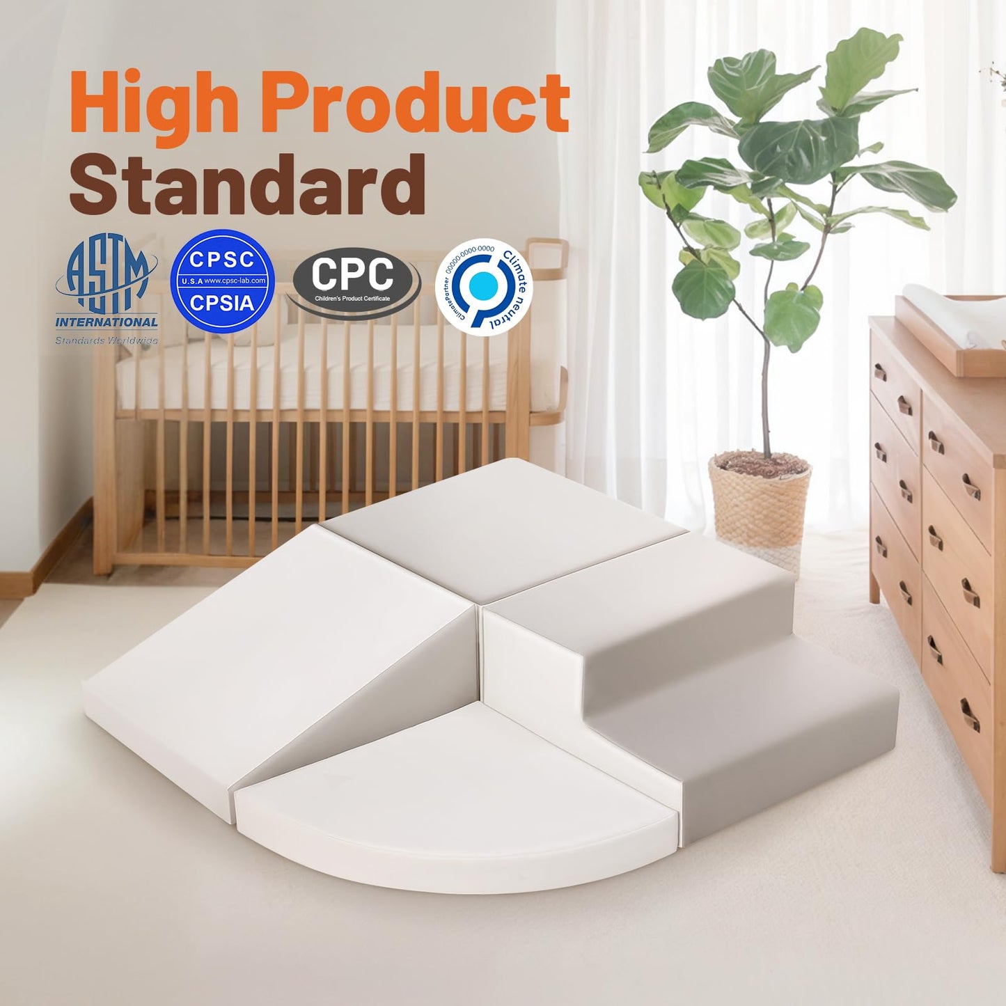 TODIBY Foam Blocks Climbing for Kids: Toddler Toys for Indoor and Outdoor Fun - Soft PU Leather Play Structure for Crawling and Sliding - Ideal for Playhouse and Play Gym Activities