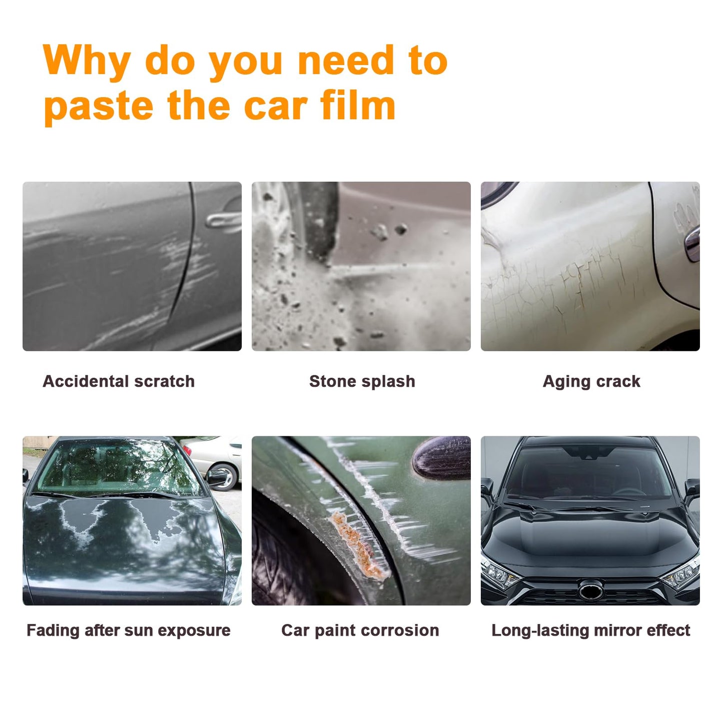 FDAIUN PPF Clear Car Pre-Cut Paint Protective Film for Toyota RAV4 Hybrid 2019-2024 8.5mil TPU Self Adhesive Rainproof Waterproof HD Scratch Exterior Accessories