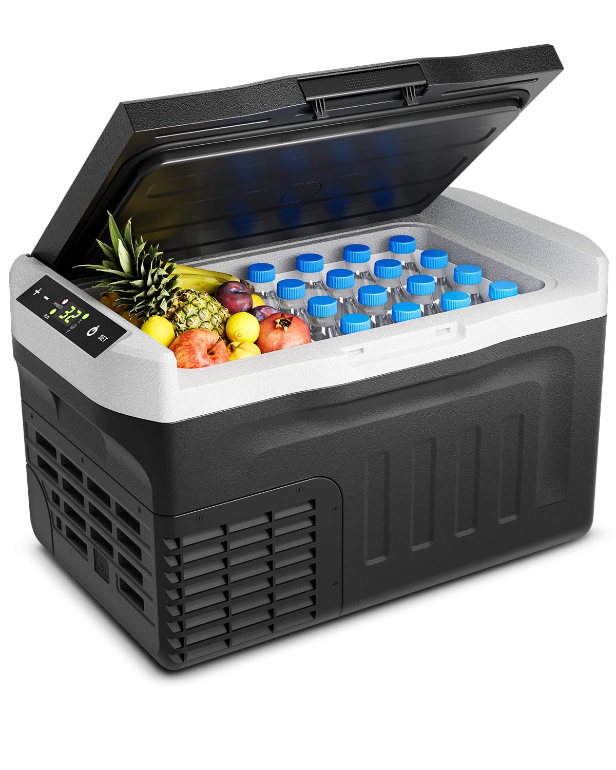 Feelfunn Car Fridge Portable 12 Volt Refrigerator - 22QT(21L) Electric Cooler 12/24V DC&110-240V AC, Fast Cooling Portable Freezer for Camping Travel Outdoor Truck RV SUV, -4~68°F