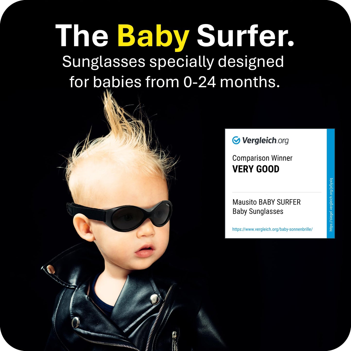 Mausito BABY sunglasses boy 0-24 months I FLEXIBLE infant sunglasses with adjustable strap & soft nose pad I 100% UV PROTECTION Baby Sunnies I BPA-Free I European design made for kids