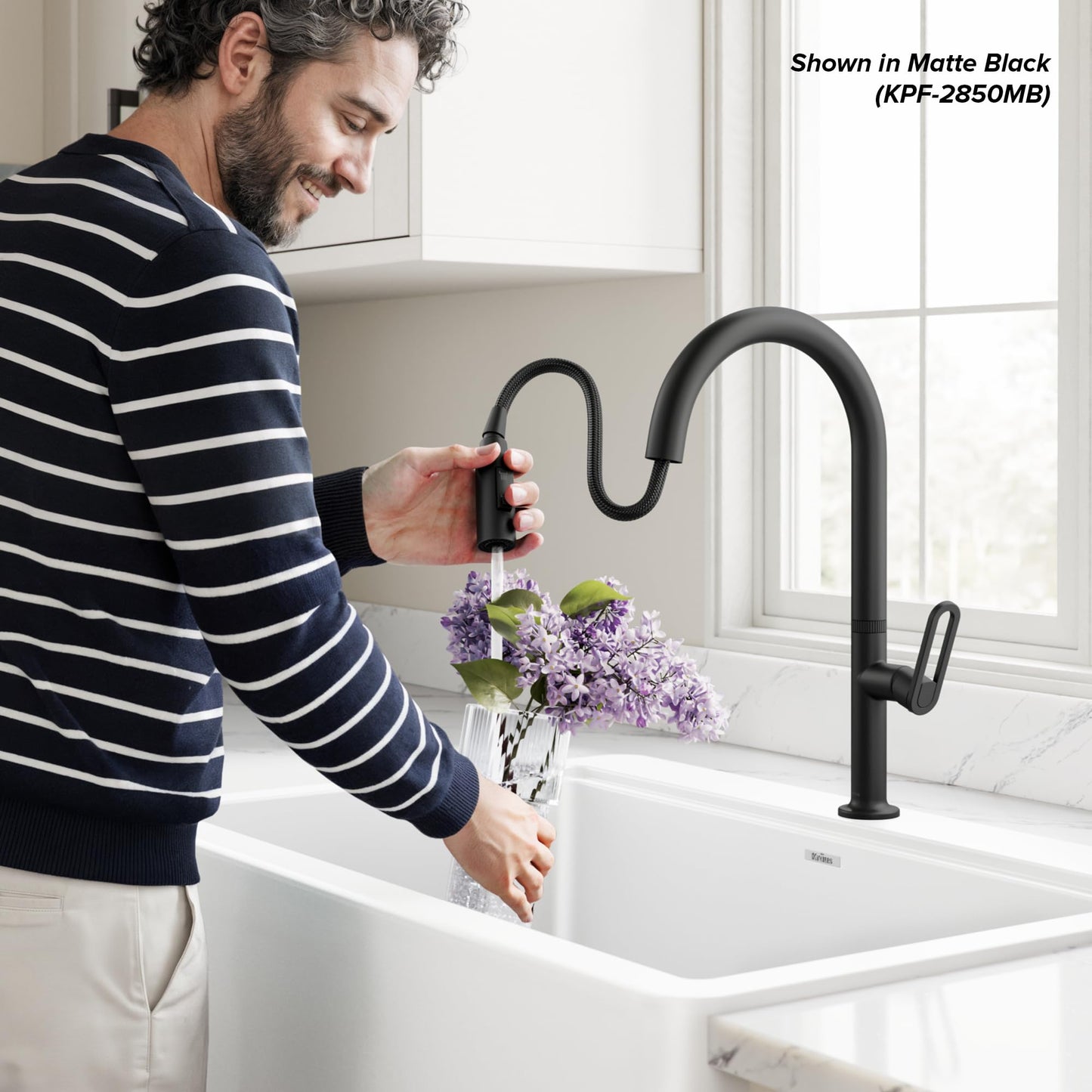 KRAUS Vetra 2-Function Single Handle Pull Down Kitchen Faucet in Spot-Free Stainless Steel, KPF-2850SFS