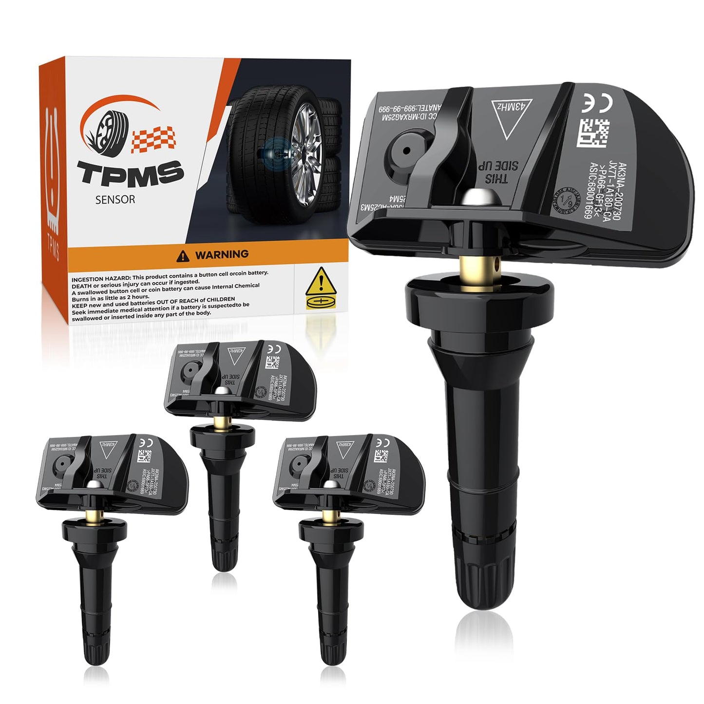 ISINLASSO TPMS Sensors, 433 MHZ Tire Pressure Monitor System Replacment Sensor for 2020 2021 2022 2023 2024 Chevy Silverado GMC Sierra Cadillac Buick Pontiac 13542523 13533166 4pcs