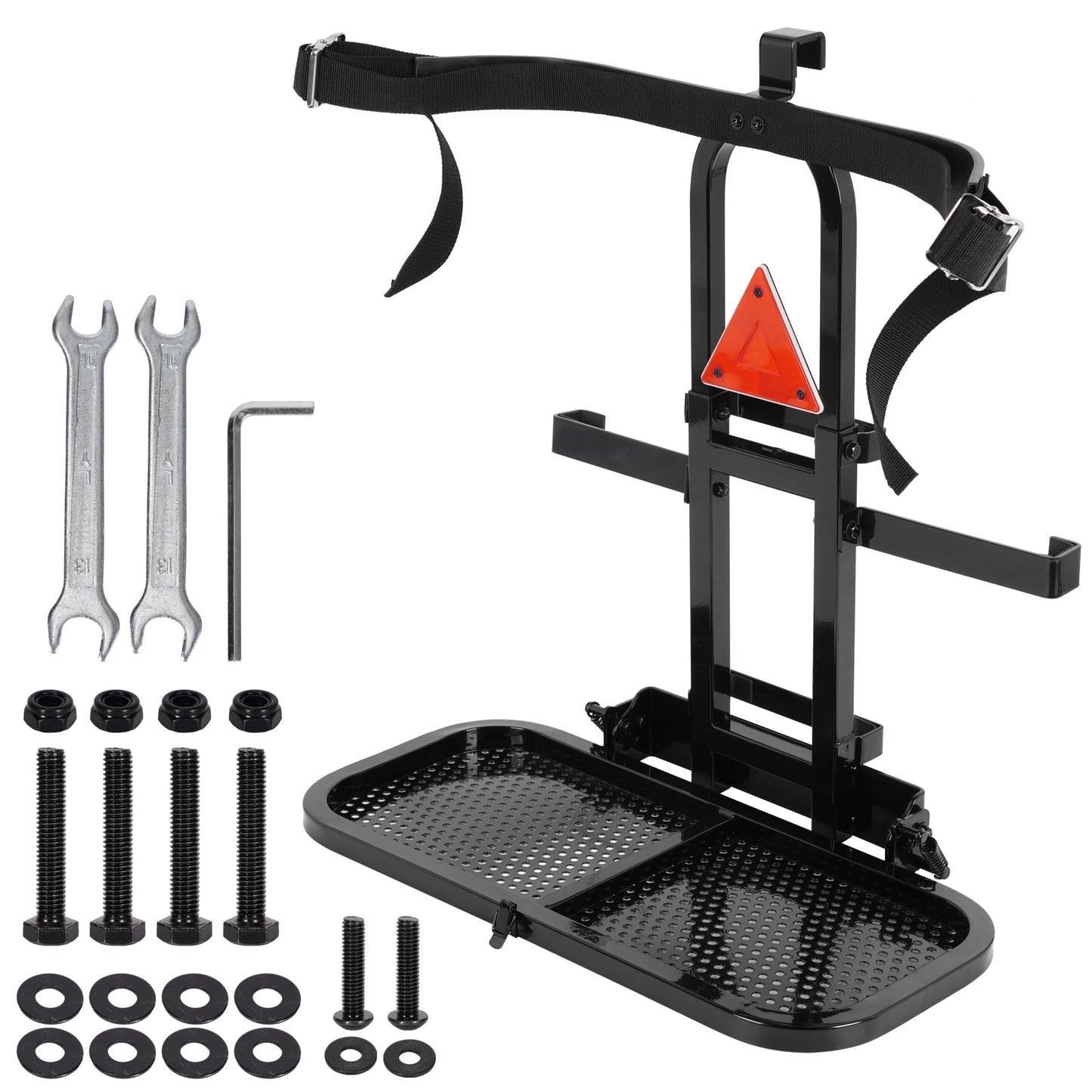 Universal Golf Cart Rear Seat Bag Holder Upgraded Foldable No-Drill Golf Cart Bag Holder for EZGO Club Car Yamaha Fit for 8" and 24.5" Wide Rear Armrests Foldable Golf Cart Bag Holders Bracket