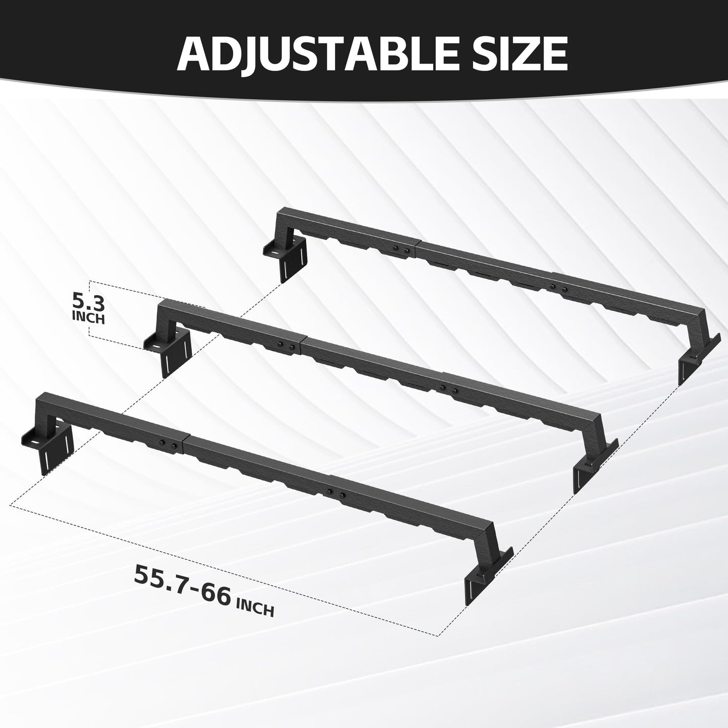 YZONA Truck Bed Rack 55.7”-66” Adjustable Cross Bar Compatible with Ford F150/ Titan/Silverado 1500 & GMC Sierra 1500/ Frontier/Toyota Tundra/Tacoma/Gladiator JT/Chevy Colorado & GMC Canyon