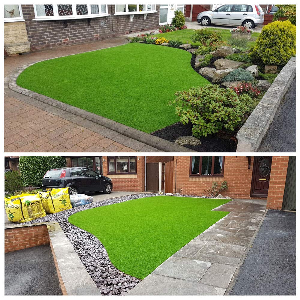 Petgrow Realistic Synthetic Artificial Grass Turf 0.8inch,Thick Faux Fake Grass Indoor Outdoor Landscape Lawn Pet Dog Turf Carpet for Garden Backyard Balcony