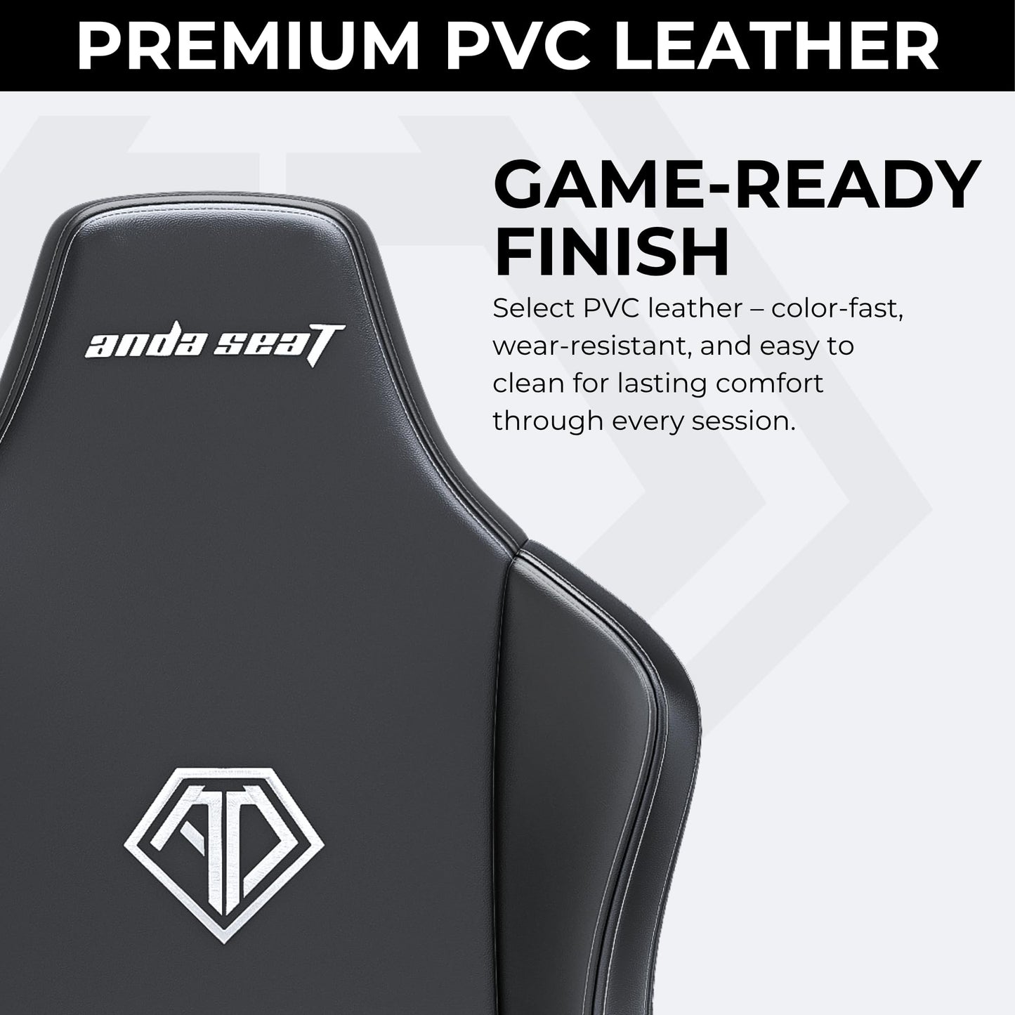 Anda Seat Novis Gaming Chair for Adults - Large Reclining Video Game Chairs, PVC Leather Ergonomic Office Chair, Heavy Duty Back Lumbar Support - Luxury Black Computer Chairs for Home & Work