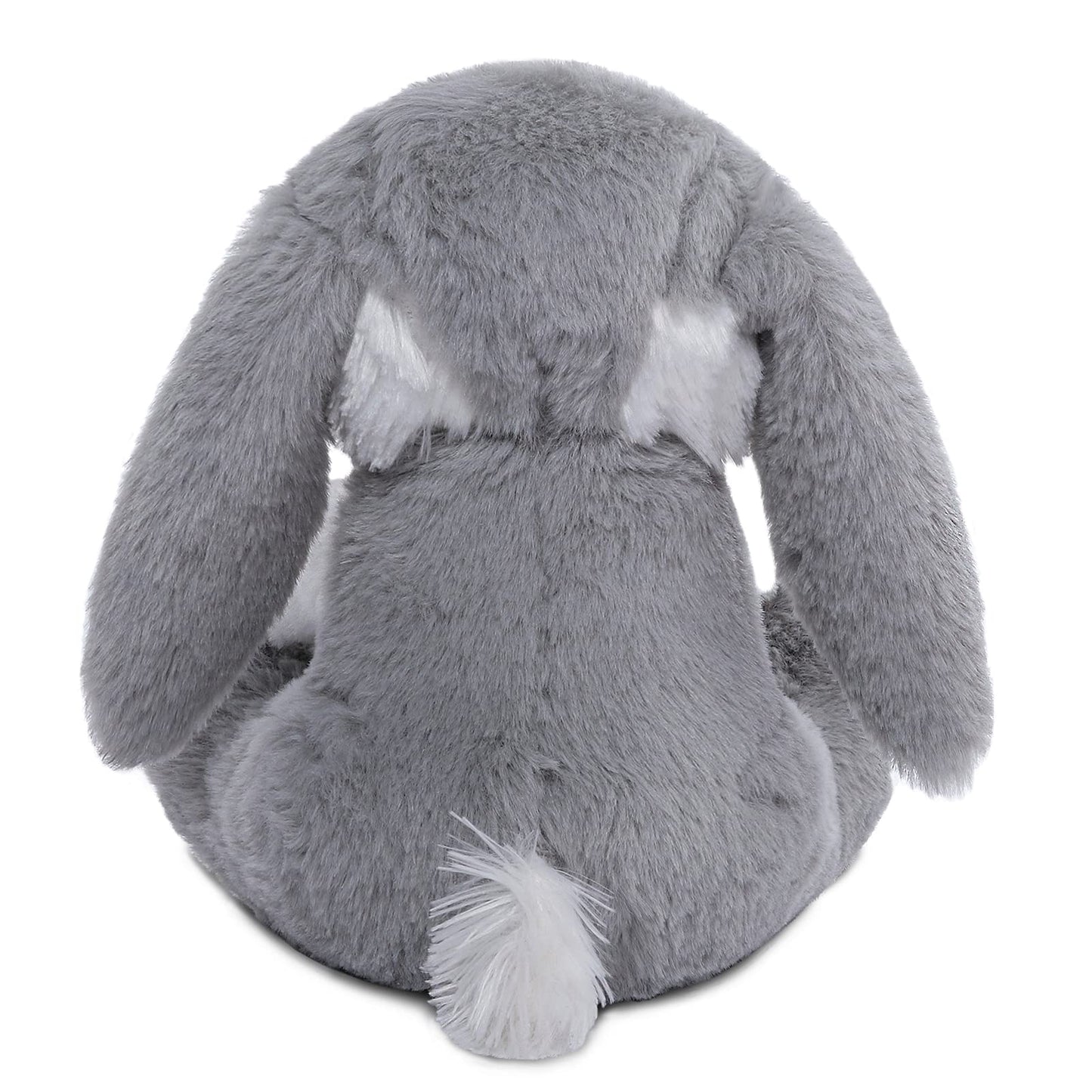 HO-EF 8.5" Bunny Stuffed Animal, 2 Sitting Bunny with Flappy Ears Plush Bunny Cute Stuffed Rabbit Plush Toy, Companion Easter Gift for Boys Girls Babies Kids (Pink+Grey)