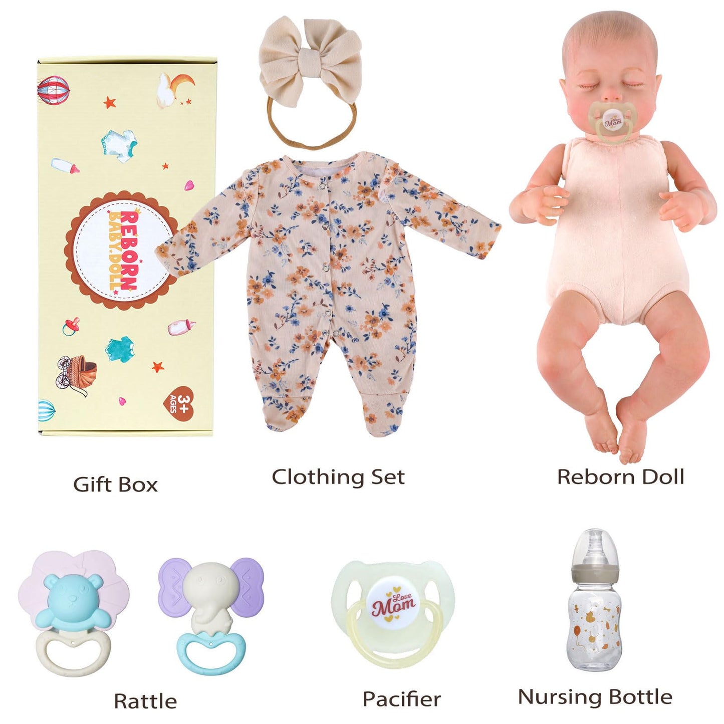 BABESIDE Reborn Baby Dolls - 20 Inch Realistic Newborn Dolls, Real Life Baby Girl with Weighted Cloth Body Gift Toy for Age 3+