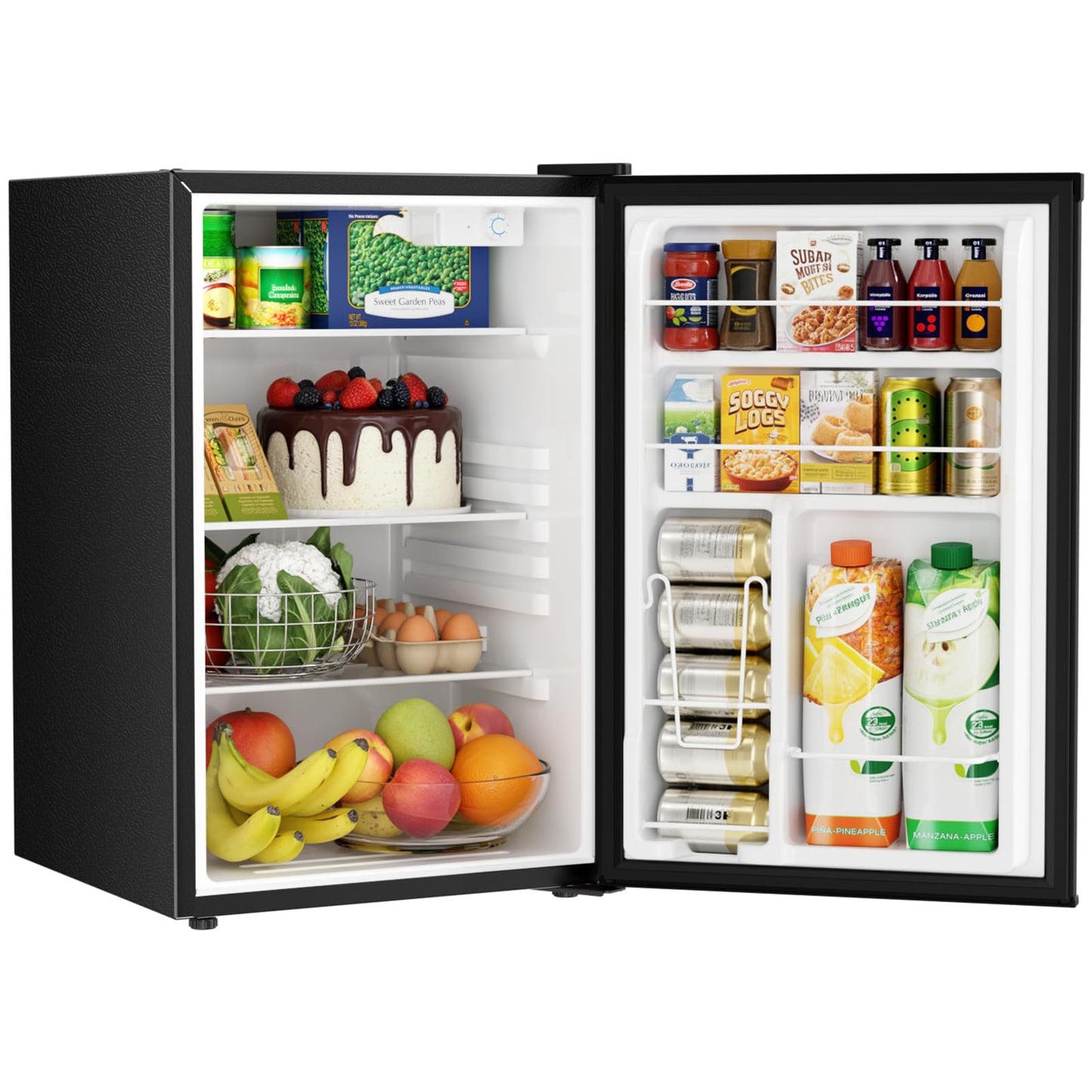 Antarctic Star 4.4 Cu.Ft Compact Refrigerator,Mini Fridge Single Door with Adjustable Thermostat,Removable Glass Shelves for Apartment/Dorm/Office,BLACK