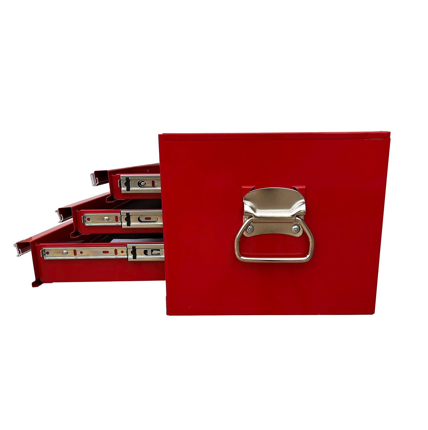 Workington Industrial 3 Drawers Portable Metal Intermediate Box, 26" Middle Tool Chest Cabinet with Ball Bearing Drawer Slides, Steel Tool Storage Box Organizer 4009 Red