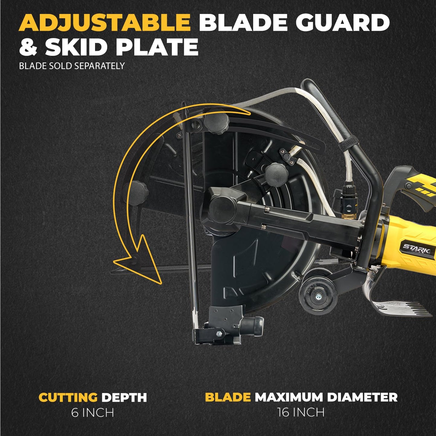 XtremepowerUS 3200W Electric 16" Circular Saw Concrete Saw Wet/Dry Concrete Cutter 20AMP With Water Line Attachment (Blade Included)