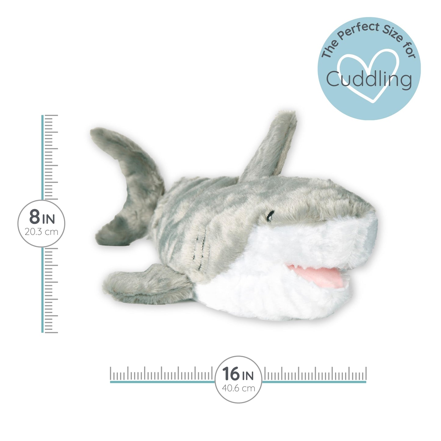 Samuel Shark - Microwavable & Weighted Plush Stuffed Animal - Heated Plushie for Warmth - Cute, Soft, Cozy Toy for Adults & Children (Boys, Girls, & Toddlers) by Warm Pals