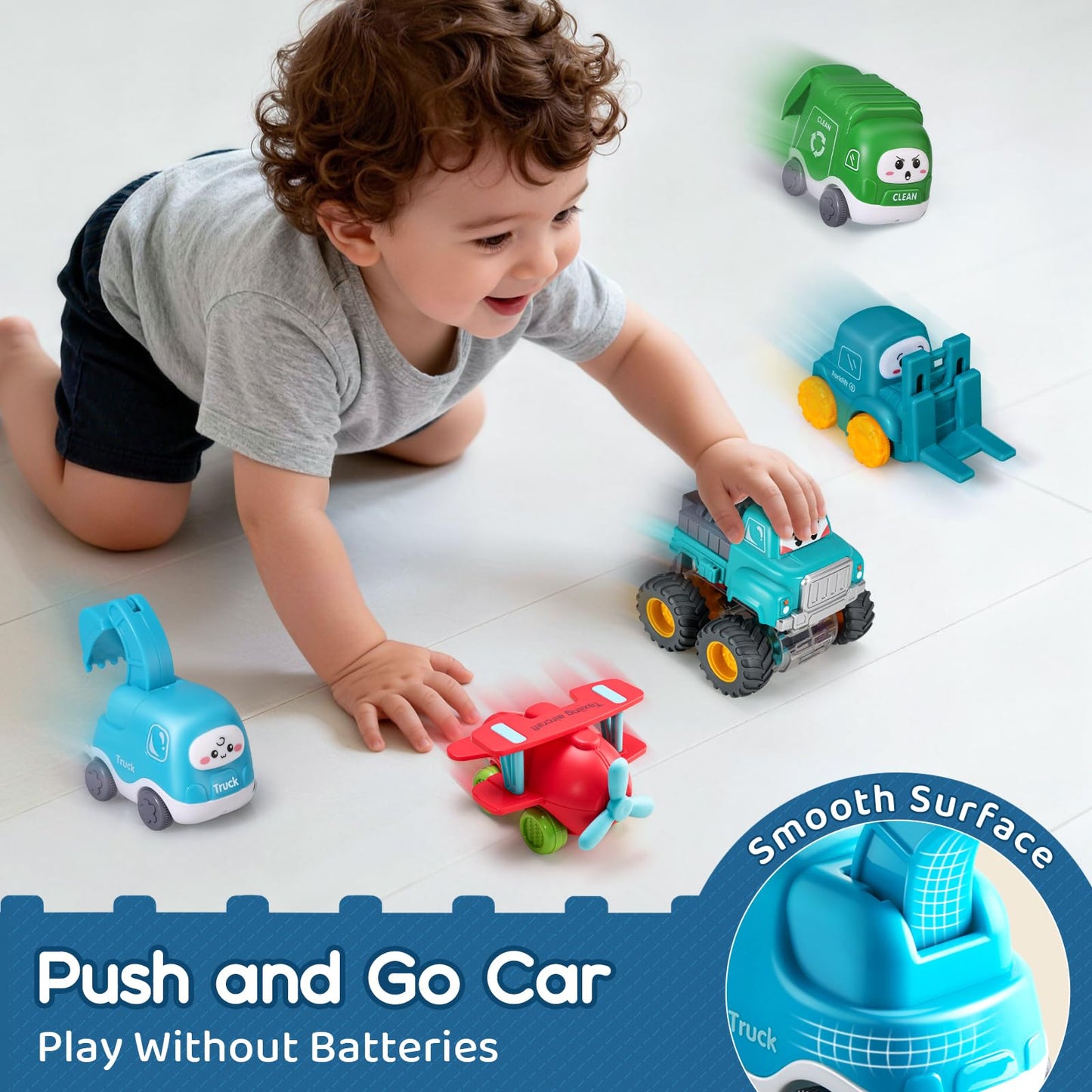 Big Cartoon Truck Car Toys for 1 Year Old Boy with Playmat/Storage Bag|Baby and Toddler Toys 12-18 Months & Age 1-2 with Trailor|1st Birthday Gift for 1 2 Year Old Boy