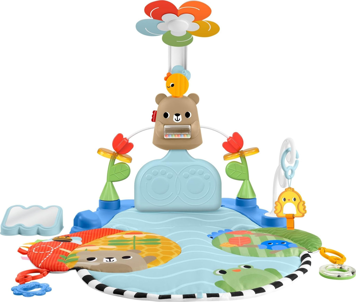 Fisher-Price Baby Play Mat 3-in-1 Kick & Sway Gym Sensory Activity Toys for Newborn Developmental Play Infants Ages 0+ Months