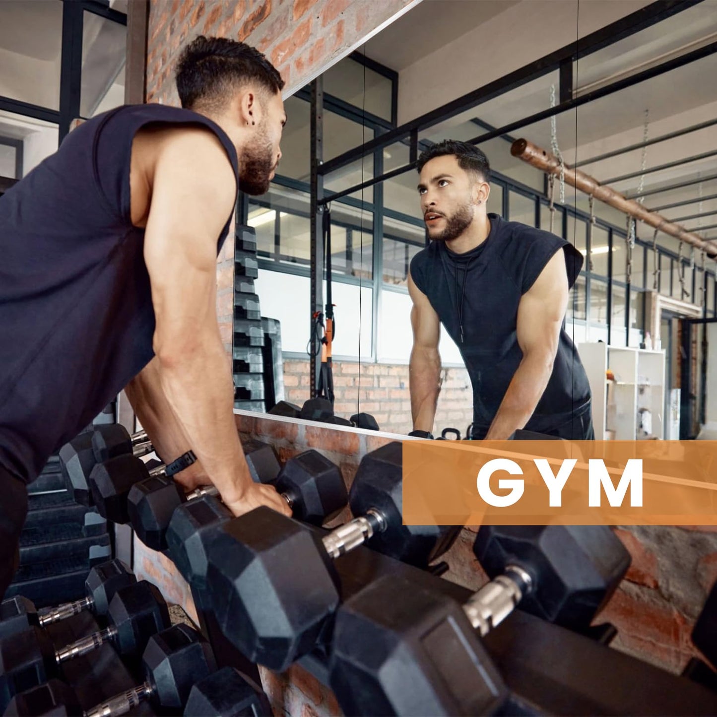 pertetey Home Gym Mirror, 48X30 Inch(Each)-3Pack Wall Mounted Large Frameless Tempered Glass Mirror, Idea for Gym, Yoga, Bedroom, Dance Studio, Living Room