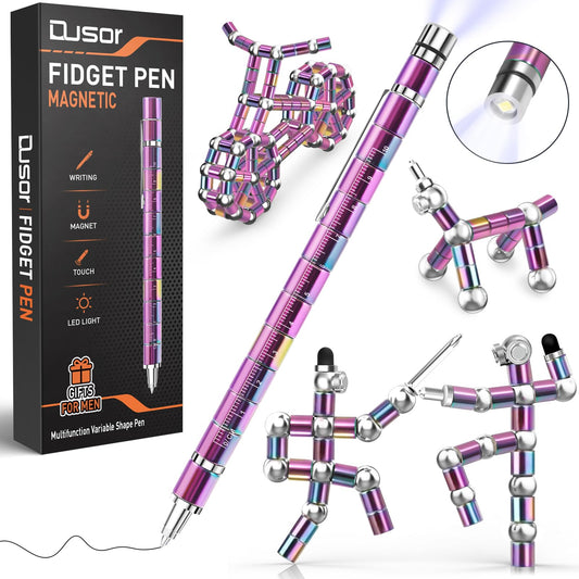 Dusor Gifts for Men Fidget Toys Adults, Gifts for Teens Fidget Pen, Teen Boy Gift Toys for Ages 14 and Up, Multifunction Pen Anniversary Birthday Gift for Men Husband Him Teen Boys Girls Son Daughter