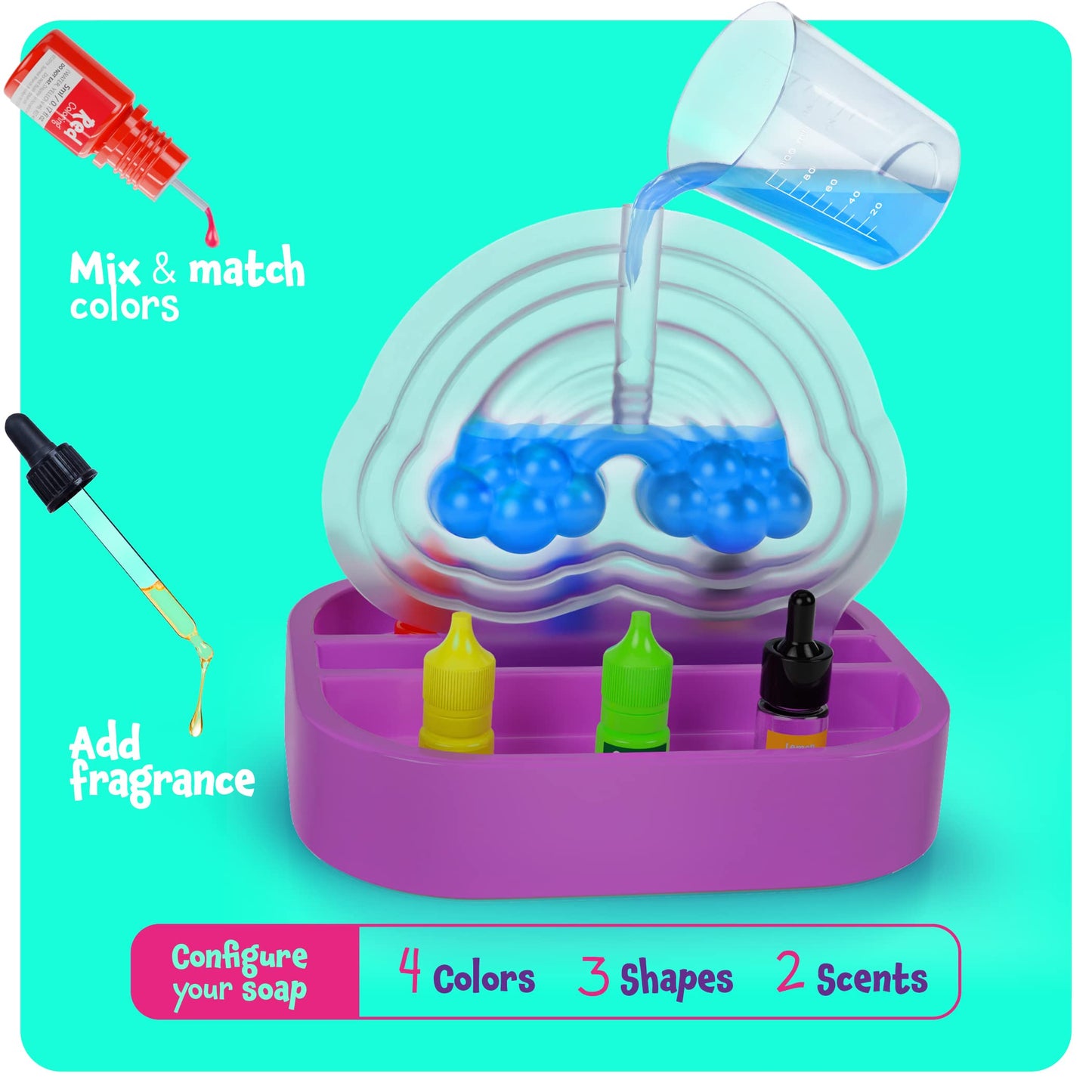 Dan&Darci Unicorn Soap Making Kit - Girls Crafts DIY Project Age 6+ Year Old Kids - Unicorn Girl Birthday Gifts - Science Activity Teenage Gift - Make Your Own Soap - Craft Toys Ages 6 7 8 9 10 11 12