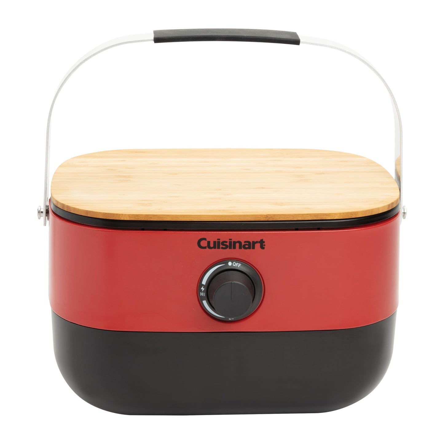 Cuisinart Venture™ Portable Gas Grill, Small Camping Grill with Cutting Board and Handle, Non Stick Porcelain Enameled Cast Iron Grate, 9,000 BTU Stainless Steel Burner for Camping, Tailgates, Beaches