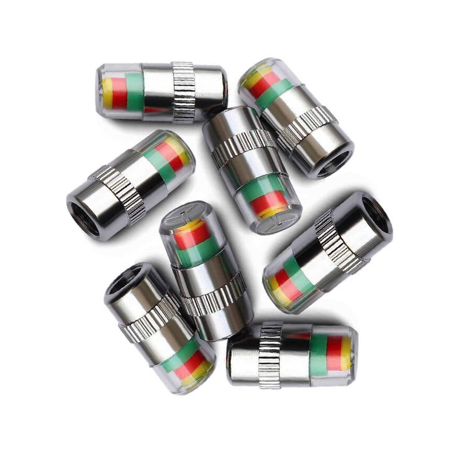 ANKI HAPPIGO 8Pcs 2.2Bar 32-to-35 PSI Car Tire Pressure Monitor Valve Stem Caps Sensor Indicator Easy to Read 3 Color Eye Alert