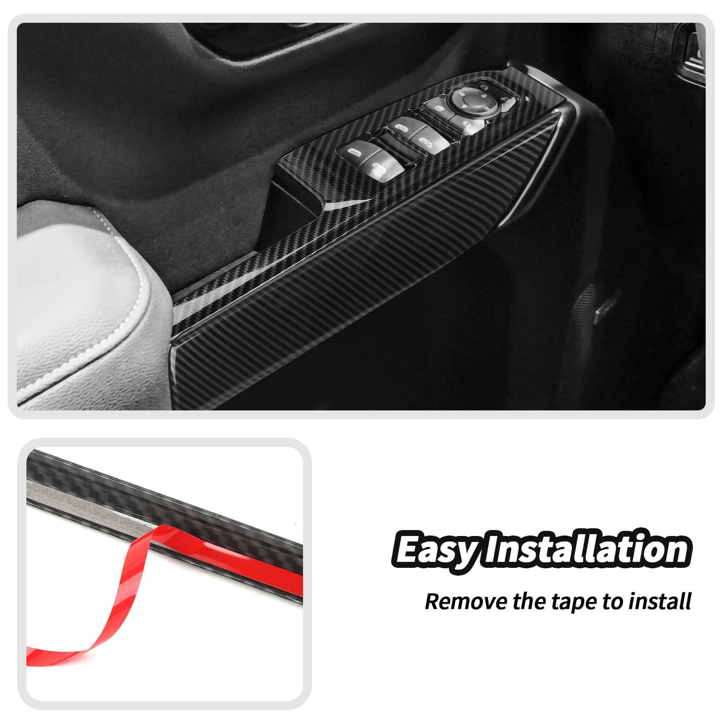 JeCar 24pcs Carbon Fiber Interior Trim Kit for 2019-2021 Chevrolet Silverado Interior Accessories