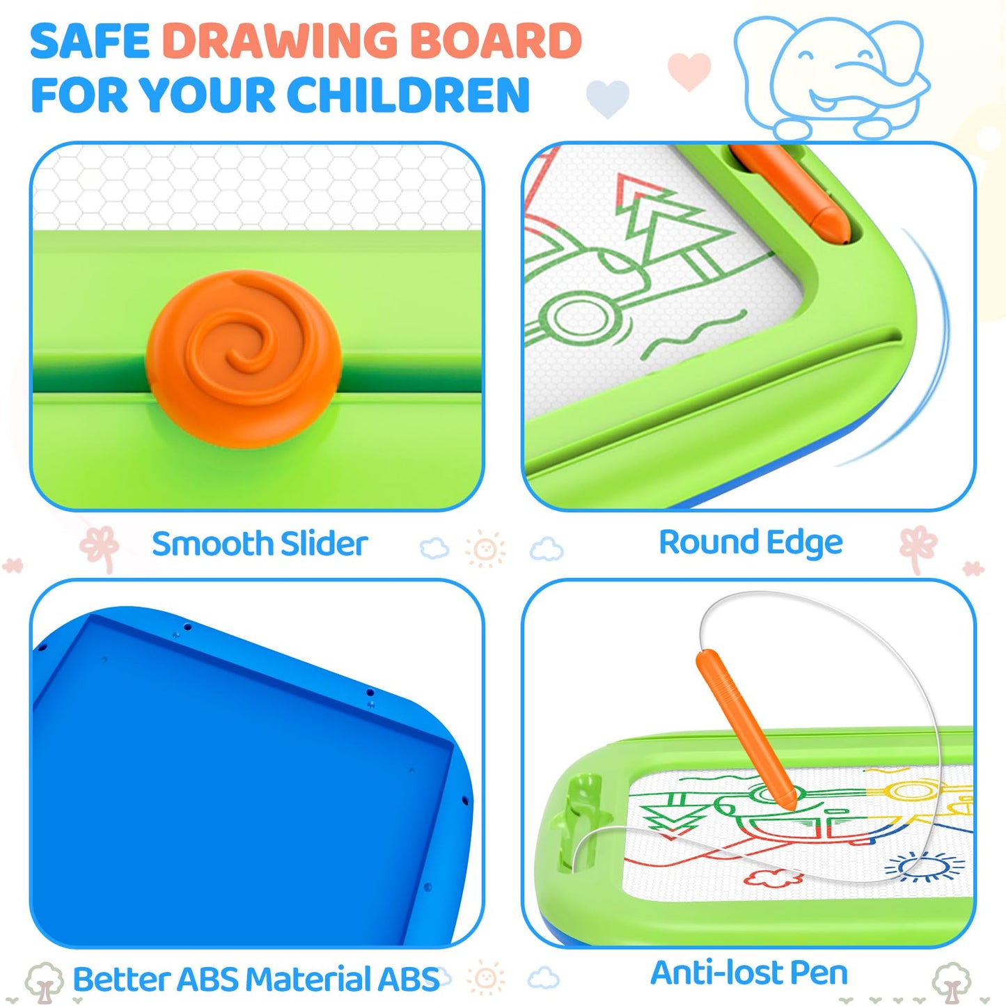 2 Pack Magnetic Drawing Board, Toddlers Toys Ages 1-2 & 2-3, Learning and Educational Writing Painting Doodle Pad for Toddlers for 1 2 3 Year Old, Ideal Christmas Birthday Gifts for Kids Boys Girls