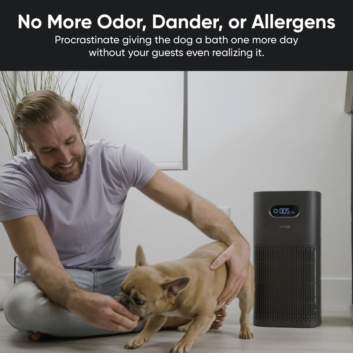 Wyze Air Purifier with Wildfire Filter (Special), for Living Room, Kitchen, HEPA 13, 21db Quiet, with Sleep Mode, Air Cleaner for Smoke, Pollen, Dander, Hair, 550 sq ft, Smart WiFi Alexa Google, Black