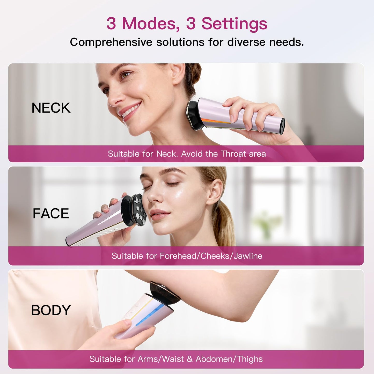 Fynelook Microcurrent Facial Device 4-in-1 Beauty Device with Red Light Therapy and Blue Light Therapy for Neck & Face & Body Skincare Facial Device FDA-Cleared