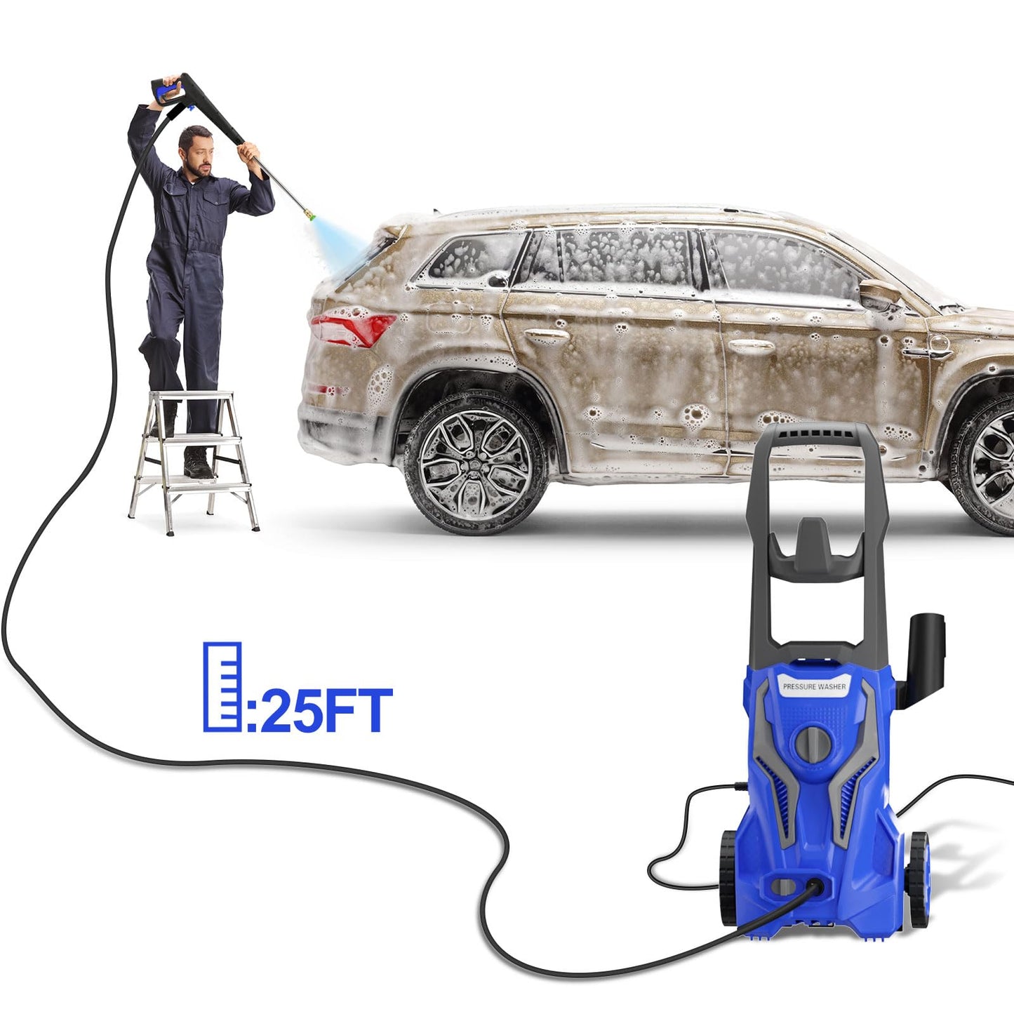 Pressure Washer Power Washer Car Cleaning Machine for Patio Driveway Home Outdoor