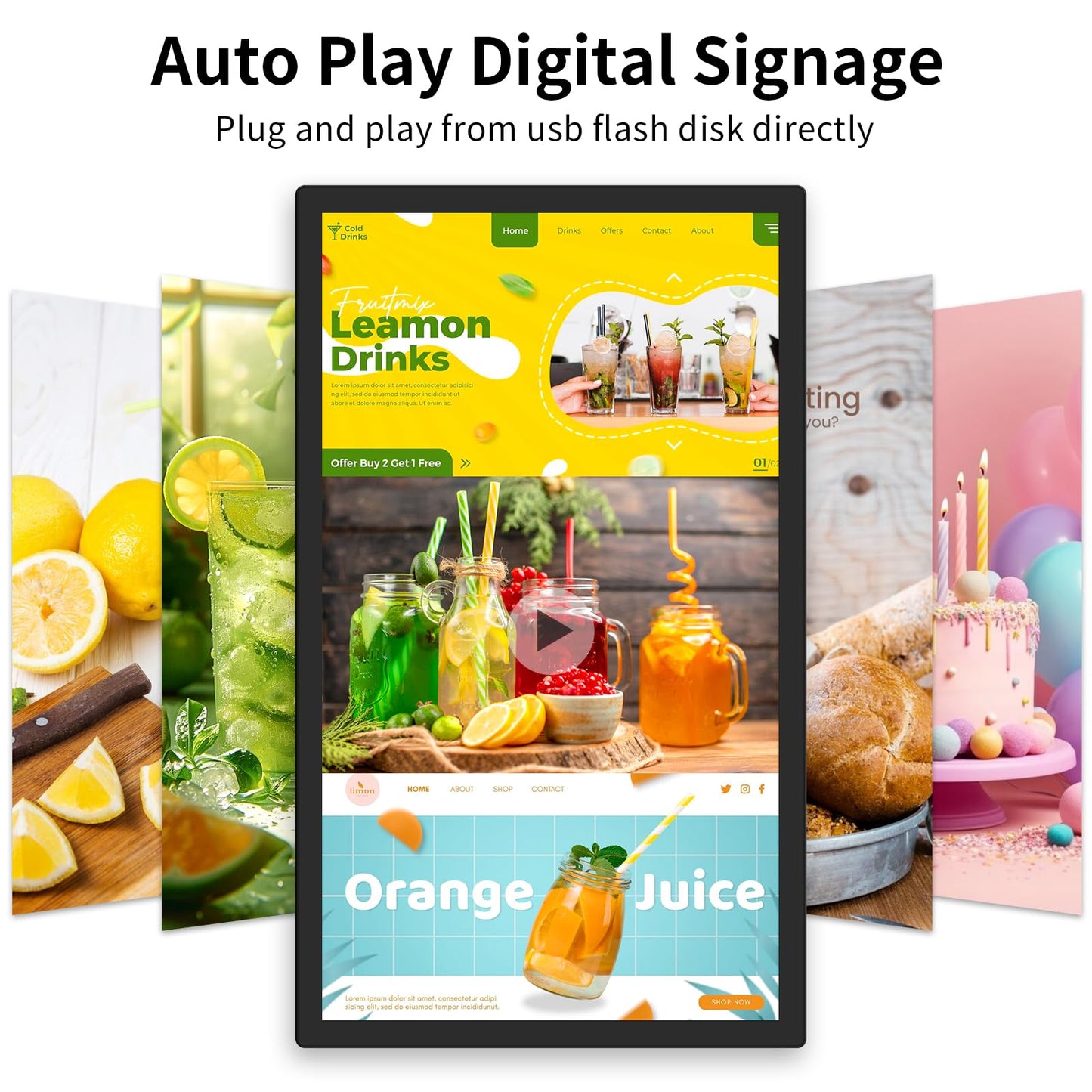 AYSTekMann 15.6" Digital Signage Displays 10000 mAh Capacitive Touch Screen Advertising Display with HDMI-in, All in One LCD Commercial Monitor Player with Android 11(2+32GB)