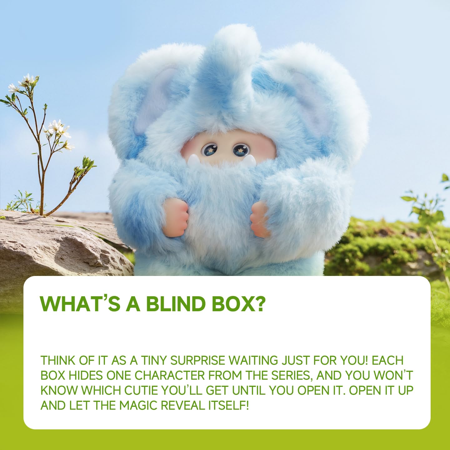 OHKU Giggle Monster Furry Forest Series Vinyl Plush Blind Box Random Design Action Figures Collectible Toys Home Decorations Holiday Birthday Gifts (Single)