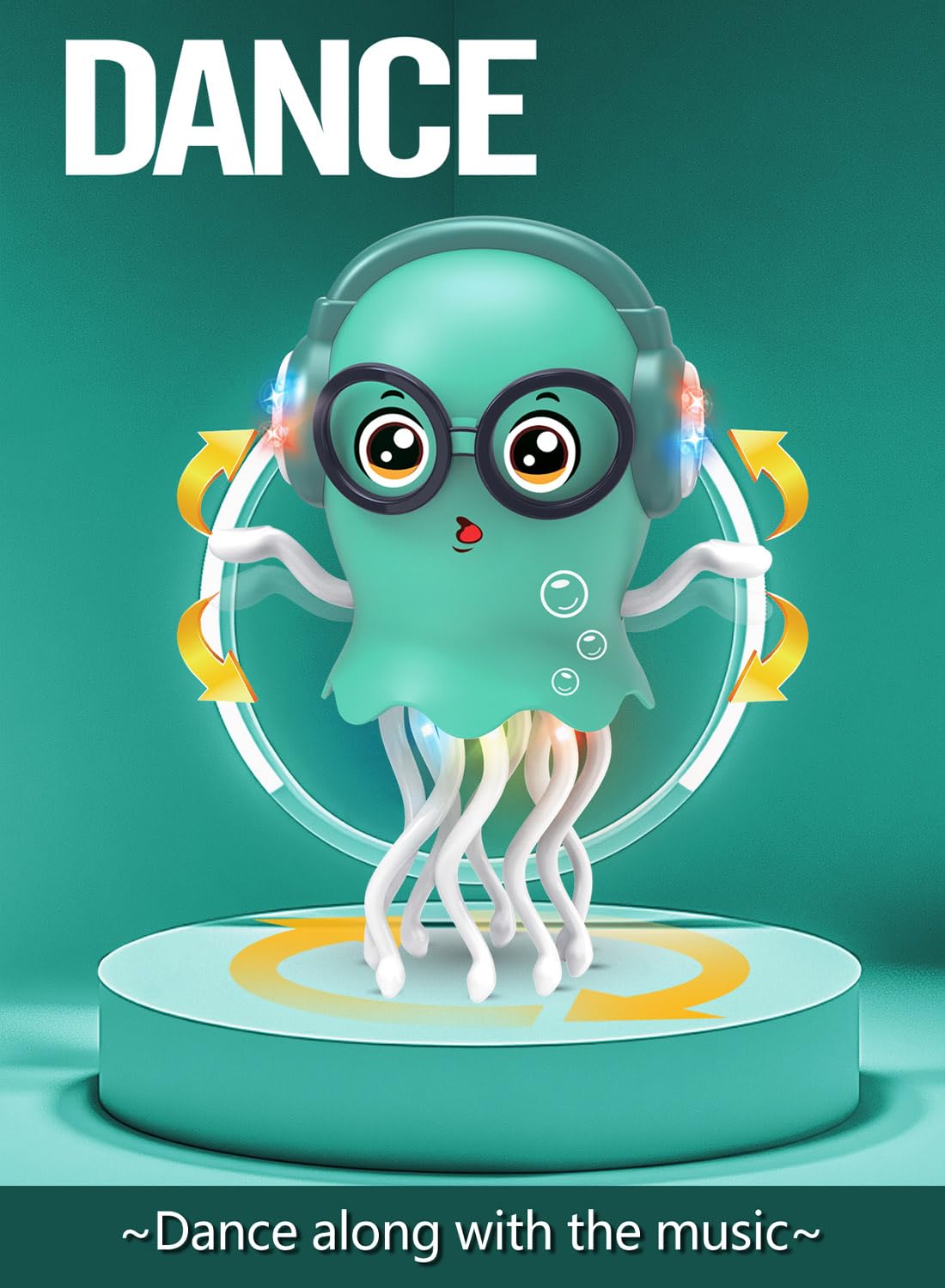 Zonopy Dancing Jellydancer Baby Toy, Crawling Infant Tummy Time Toy,Dancing Loud Music Crawling Walking Toys for 3 4 5 6 7 8 Year Old Kids Boy Girl Birthday Gifts, Interactive Relax Fidget Gifts