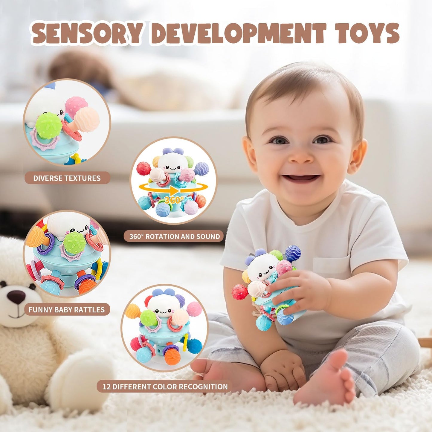 LUCKFUTURE Baby Toys 6 to 18 Months, 8 in 1 Montessori Toy Set, Educational Learning Toy for Toddlers Babies Sensory Toys Newborn Infant Gifts for Boys & Girls