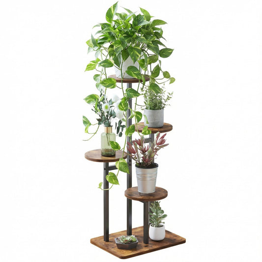 VonDream 4 Tier Plant Stand Indoor, Tiered Plant Stands for Indoor Plants Multiple, Corner Flower Stand for Living Room, Multi-Layer Vintage Design Plant Shelf