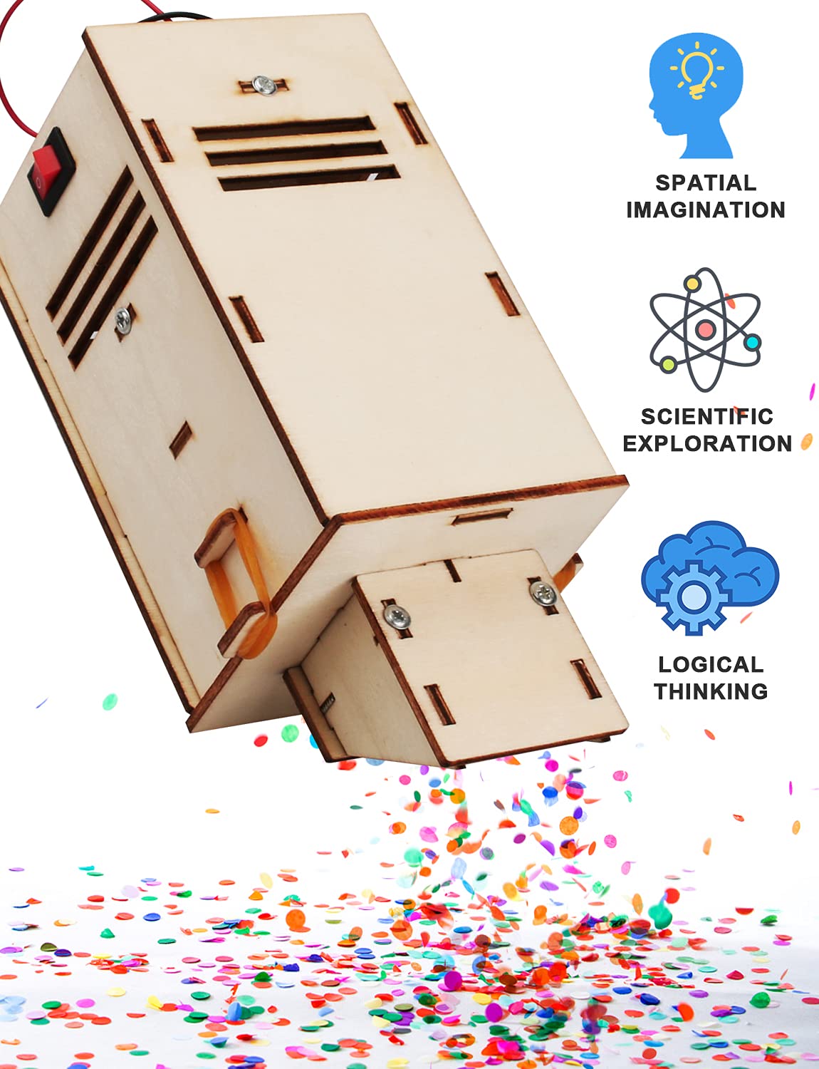 Poraxy 4 Set STEM Kits for Kids Ages 8-10, Science Experiment Projects Building Kits, Wooden 3D Puzzles, Educational Building Toys for Ages 8-12-13, Gifts for 8,9,10,11,12 13 Year Old Boys and Girls