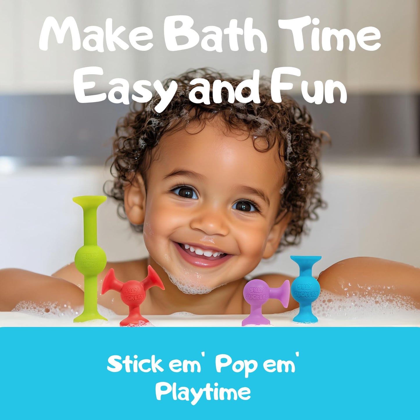 Silly Suckers Suction Toy Set - Educational Baby Bath Toys - Sensory Montessori Building Game - Toddler Bath Toys - Interactive, Creative Suction Construction Toys for Kids 100% BPA-Free & Latex-Free