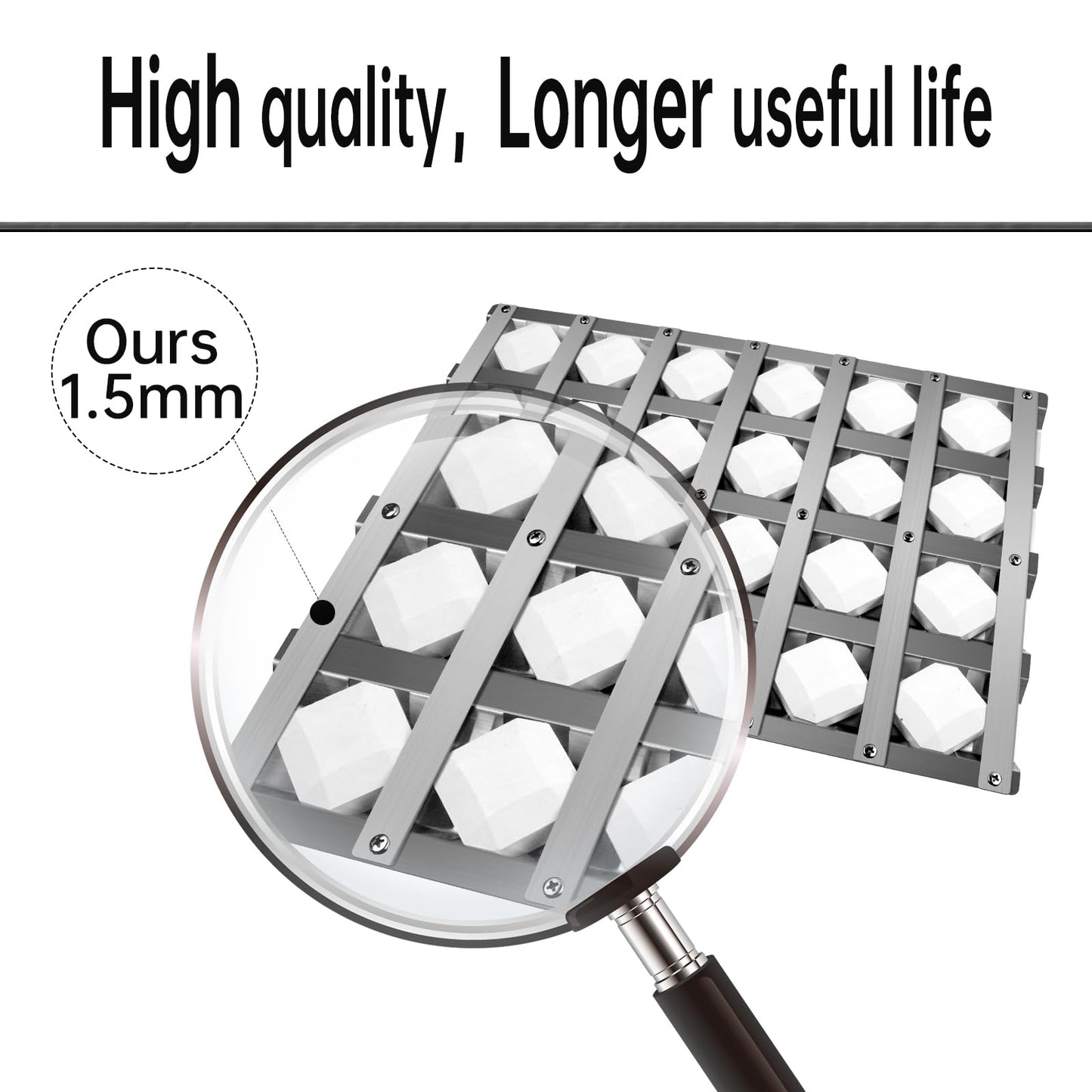Kalomo Grill Briquette Tray Grill Heat Plates for Alfresco Grill ALX2-30C, ALX2-42C, ALX2-42RFG, ALX2-56, ALX2-56BFG, 17.8125" Stainless Steel BBQ Heat Shield Flame Tamer with 72 Ceramic Briquettes