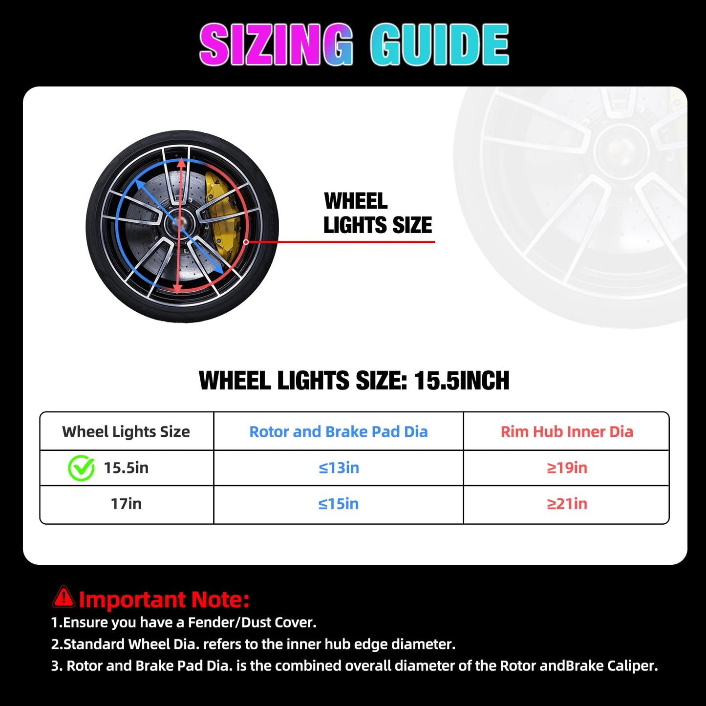 Beatto 15.5 inch Double Row Wheel Ring Light Kit w/Turn Signal and Braking Functionand Can Controlled by Remote and app Simultaneously with Lock Function