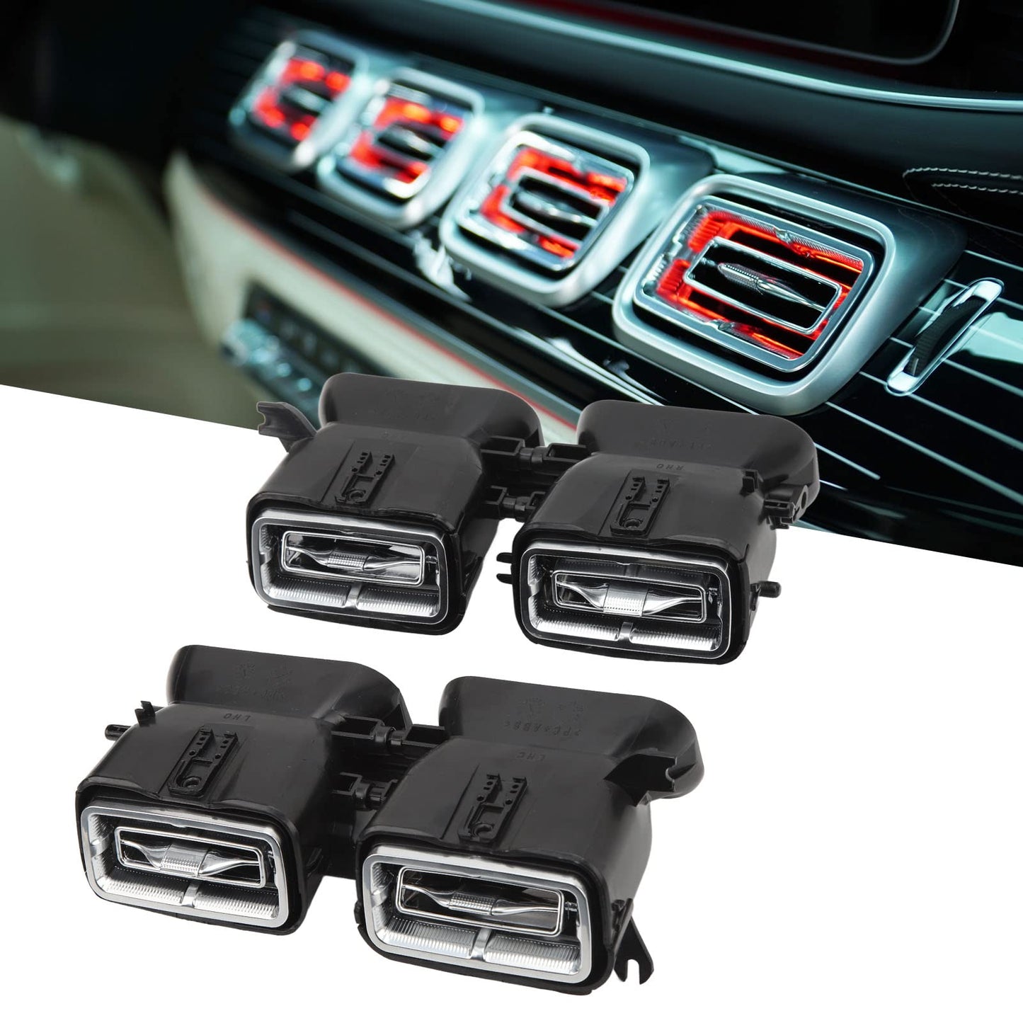 Air Vent Ambient Light, 4 Pcs 64 Color Front LED Turbine Air Vent Ambient Light Kits for GLE GLS‑Class W167 X167 2020 and Up