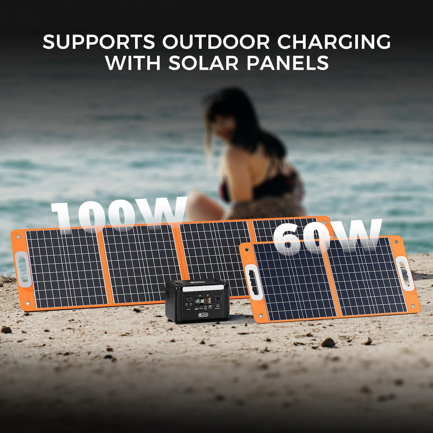 Flashfish T300pro 300W Portable Power Station 230Wh LiFeP04 Battery, 600w Surge, Pure Sine Wave AC Outlets, 100W USB-C PD, 1.2H Fast Recharge, Solar Generator for Camping, Rv, Outdoor &Emergency Use