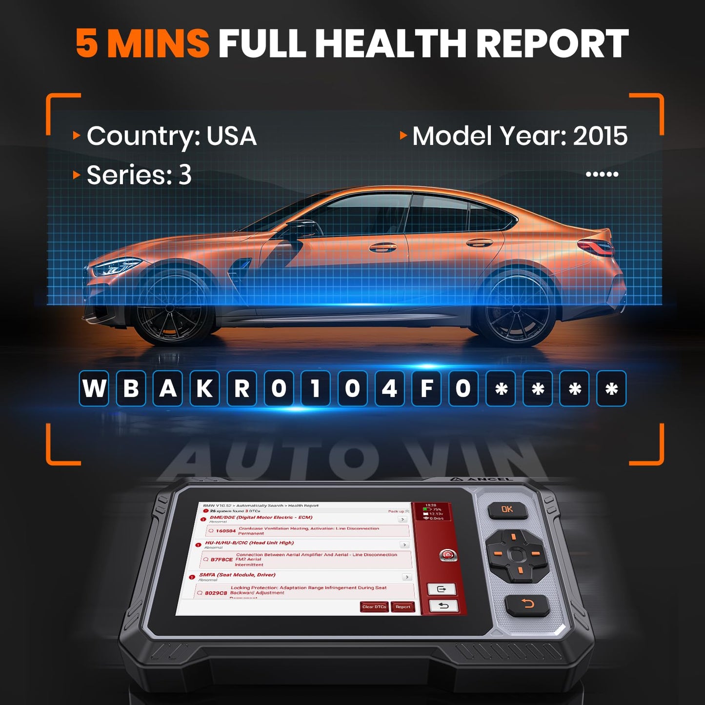 ANCEL FX6100 OBD2 Bidirectional Scan Tool, All Systems Car Diagnostic Scanner with Active Test for All Vehicles, 15+ Resets, ABS Bleeding, Injector Coding, FCA&CAN FD, AutoScan, Lifetime Free Updates