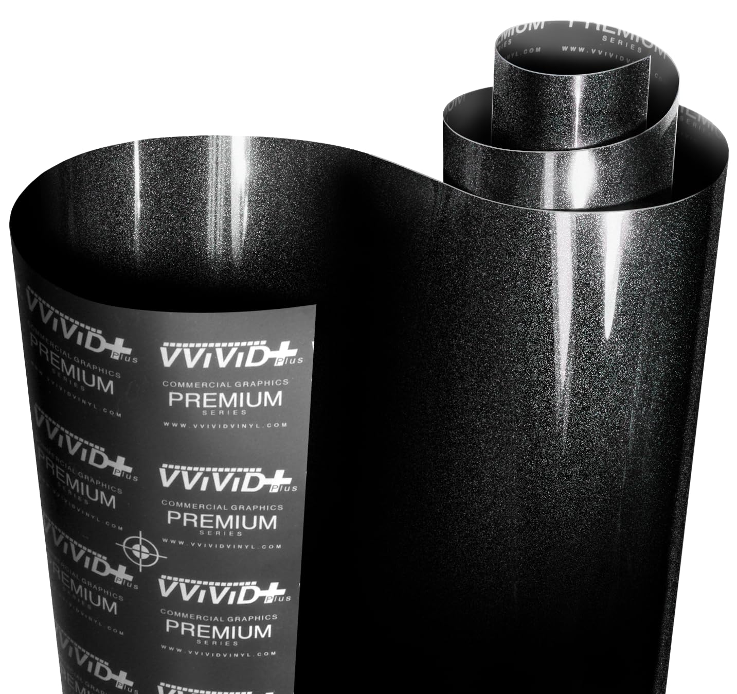 VViViD+ Ultra Gloss Black Metallic Diamond Crystal Vinyl Car Wrap (25ft x 59")