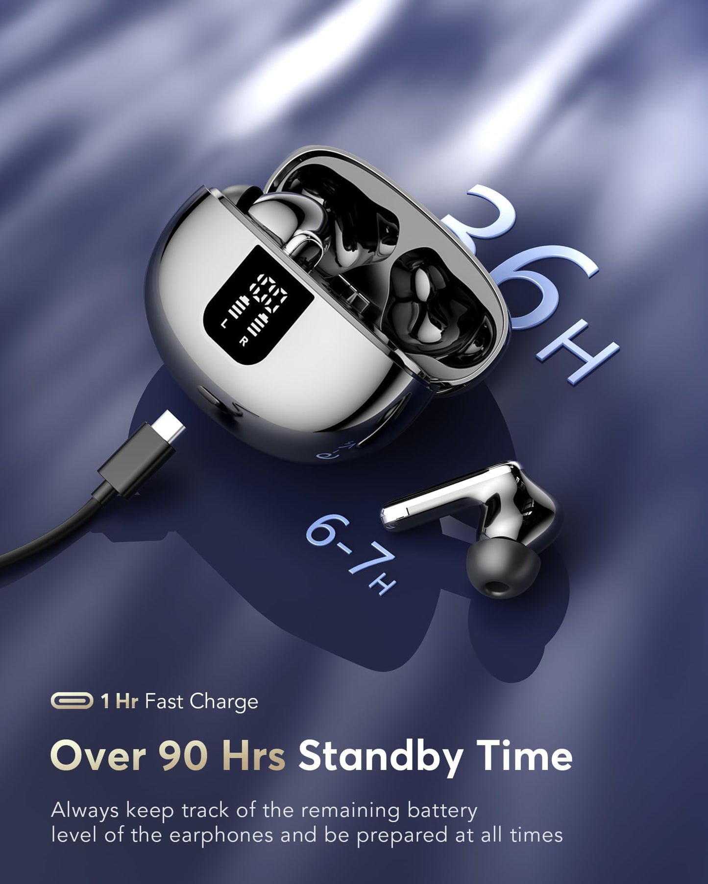 AI Translation Earbuds Real Time 144 Languages Accents Translator 36H Playtime 3-in-1 Wireless Headphones 4 ANC Mic for Spanish/English Audífonos Traductores, Bluetooth 5.4 Earphones iOS & Android