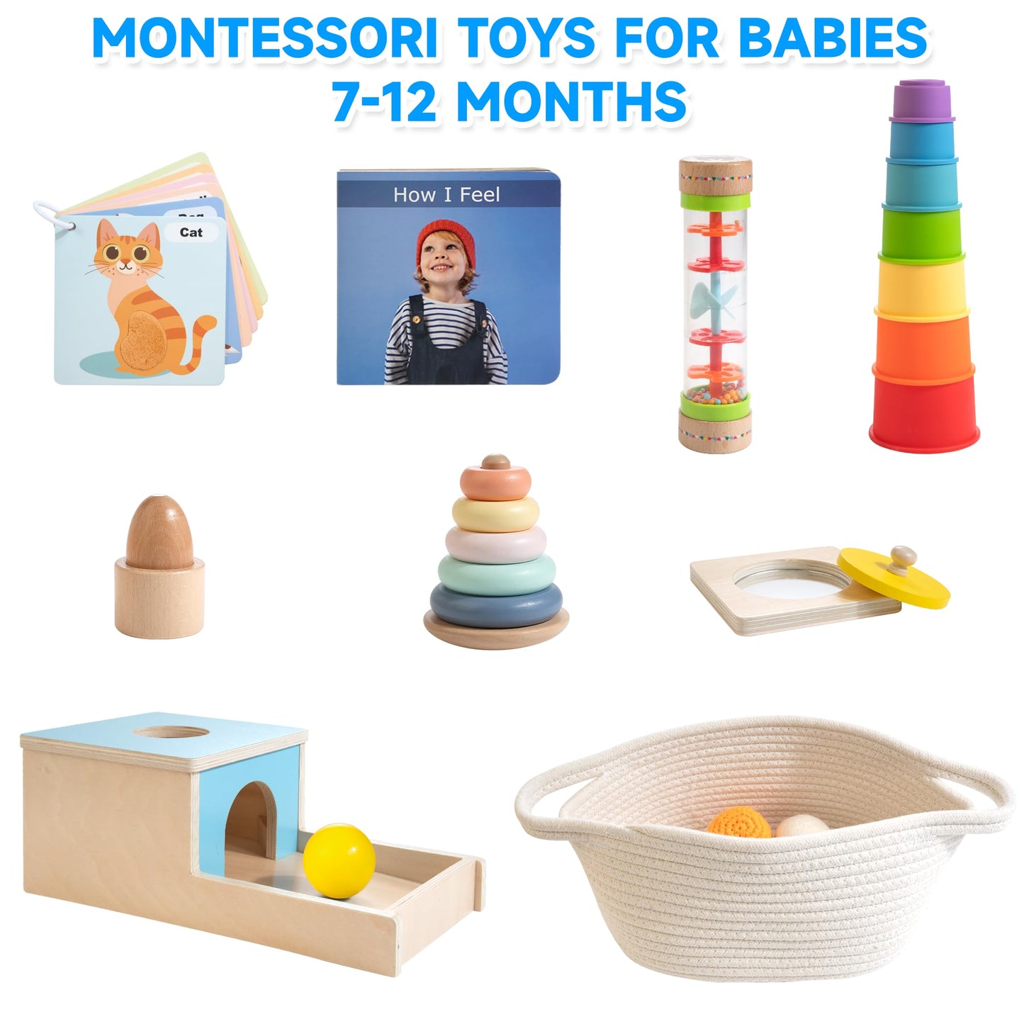 WOODMAM Montessori Educational Box for Baby Toddler