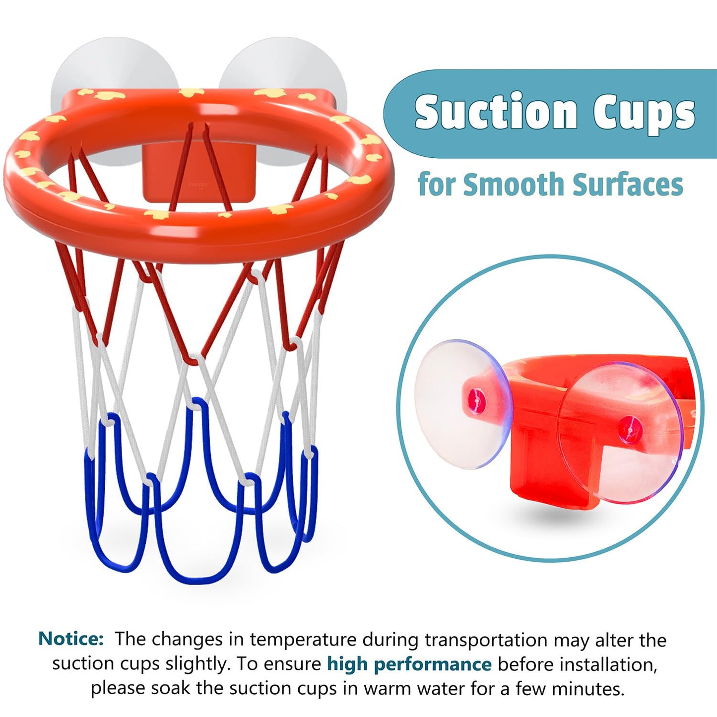 MARPPY Bath Toys - Bathtub Basketball Hoop for Toddlers | Bath Toys for Kids with 4 Mold-Free Balls & Strong Suction Cup Basketball Hoop | Toddler Shower Toys and Fun Kid Bathtub Toys | Boys or Girls