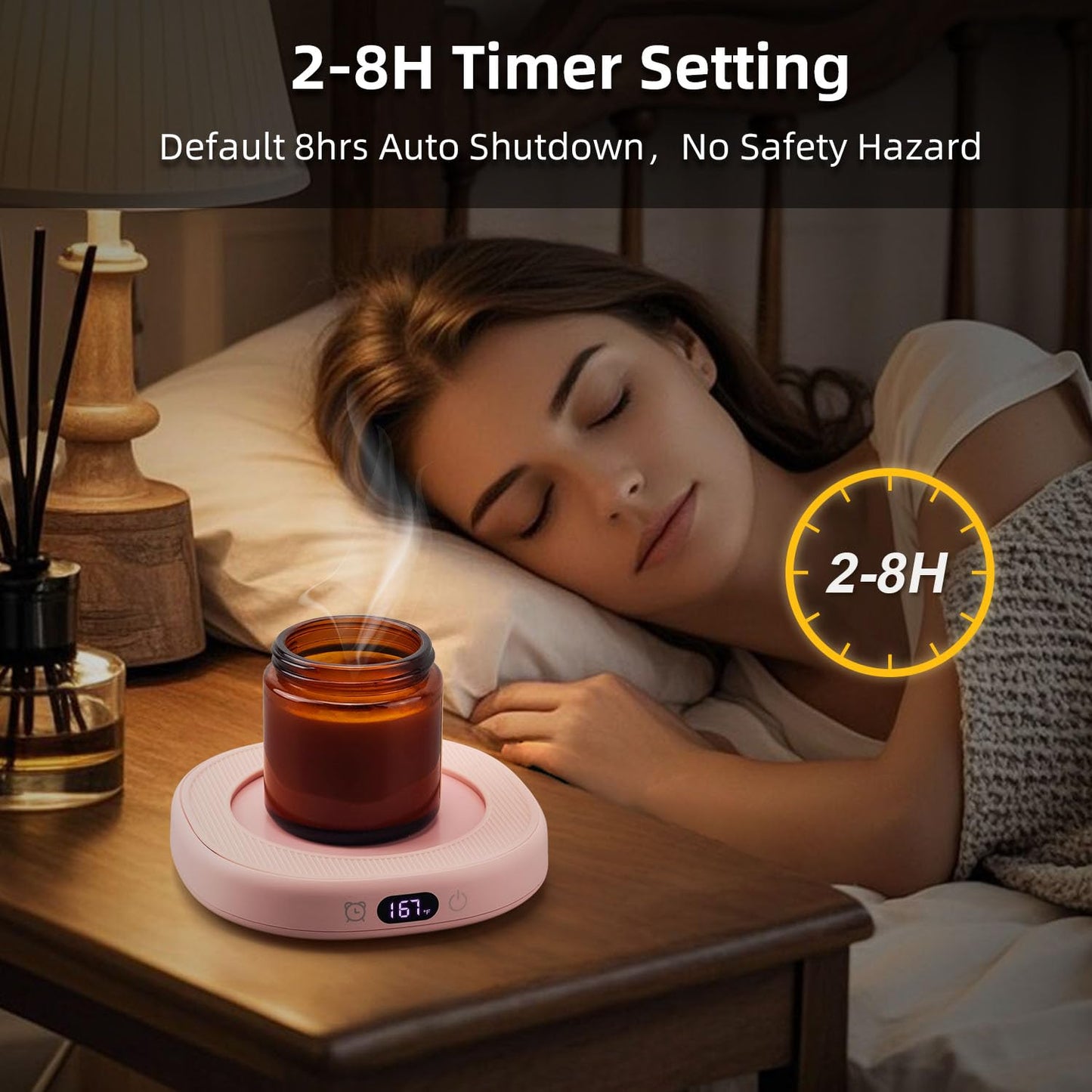 Coffee Mug Warmer & You are Awesome Mug Set, Smart Heated Electric Cup Warmer for Desk Office, 4 Temperature Control Beverage Tea Coffee Warmer, 8 Hrs Auto Shut Off Candle Plate, Ideal Gifts for Women