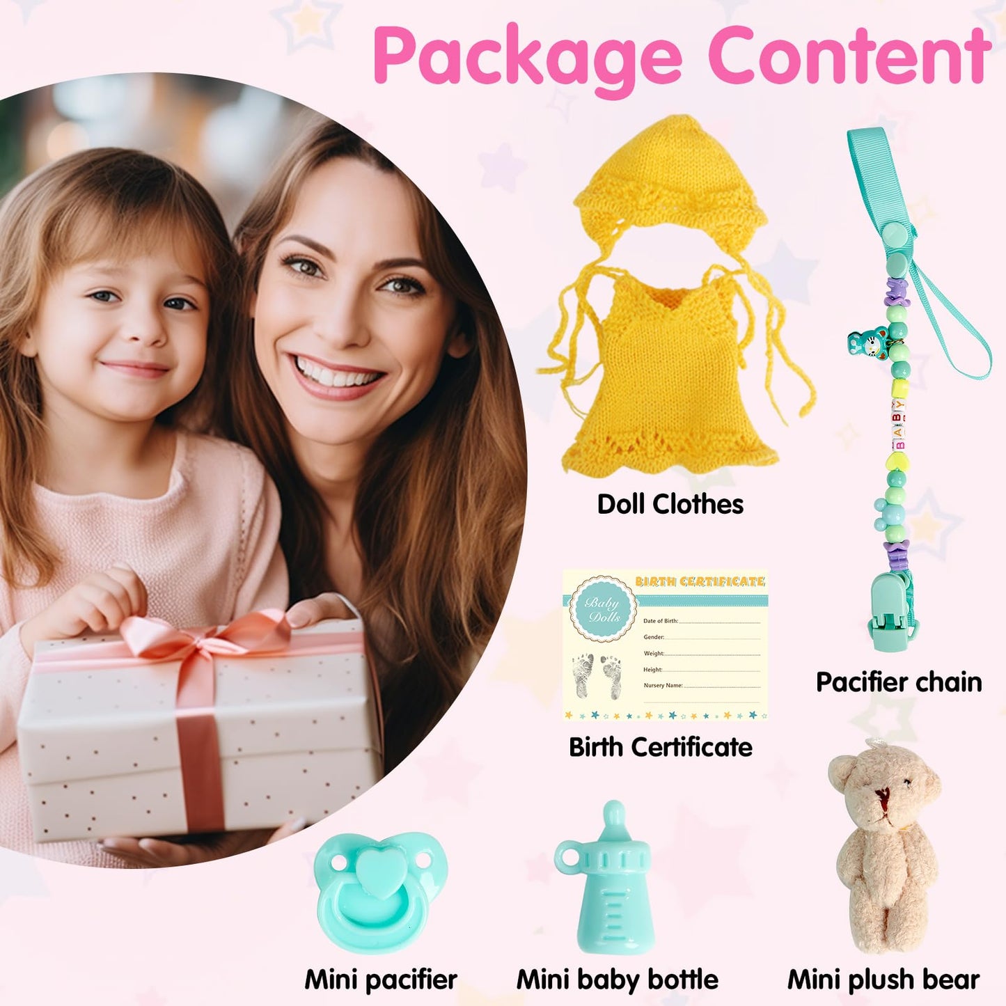 IVITA 8 inch Crying Mini Silicone Baby Dolls Weep Tiny Babies Washable Reality Babe Lifelike Realistic Infant with Feeding Kit & Gift Box
