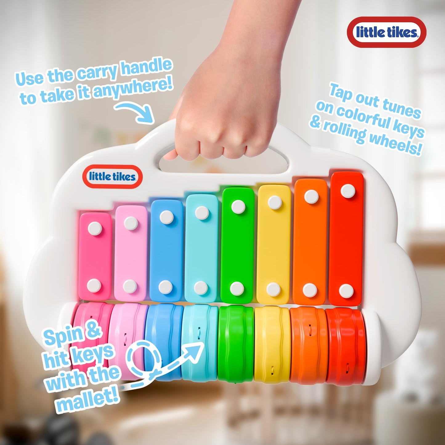 Lollipop Little Tikes 2 in 1 Xylophone Toy for Toddlers, Spin to Play Different Tunes - Toddler Music Fun