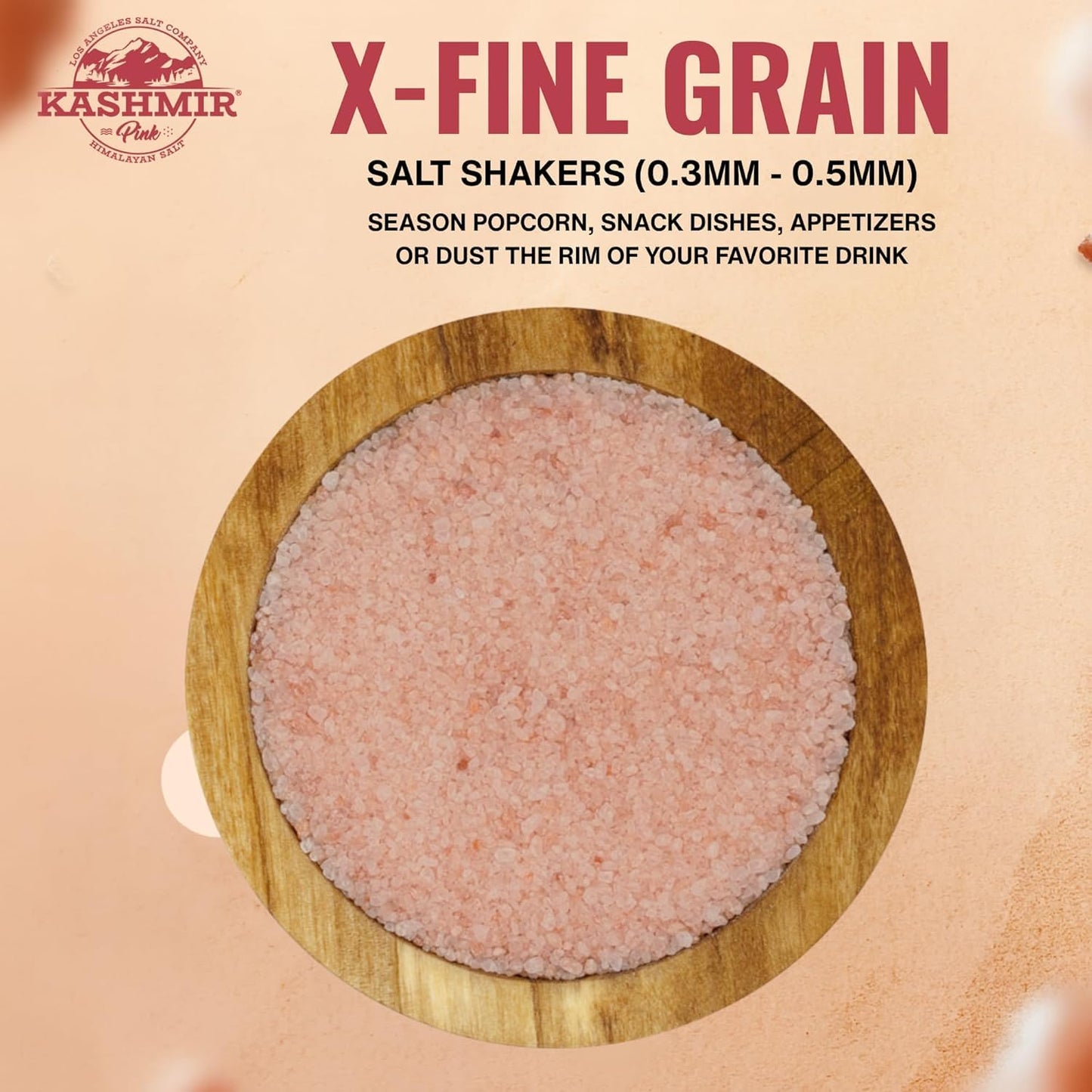 LA SALT CO Kashmir Pink Himalayan Salt X-FINE 2-55 lbs | Pure, Food Grade with 84 Trace Minerals | Supports Healthy Circulation & Helps Reduce Inflammation | Kosher, Vegan, Non-GMO, & Cruelty-Free